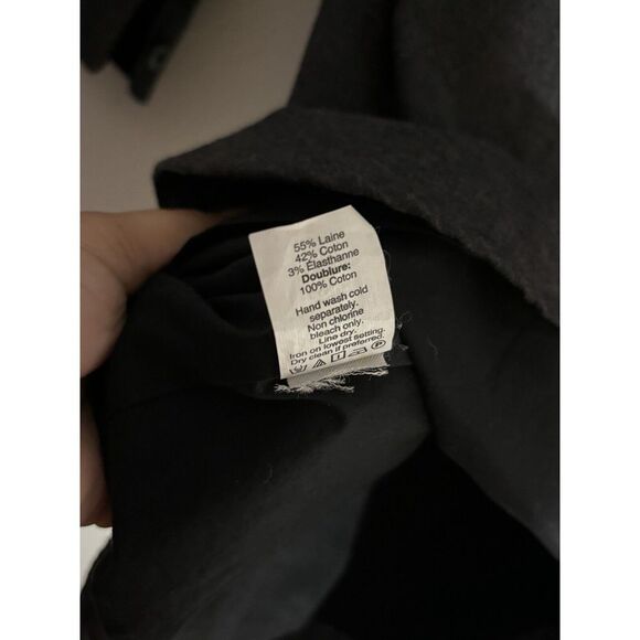 Madewell Womens Button Front Long Sleeve Mini Shirt Dress Gray Wool Size XXSmall - Picture 7 of 7